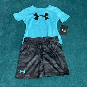 COPY - Boys 2T Under Armour Woodland Camo Graphic Tee & Shorts (NWT)